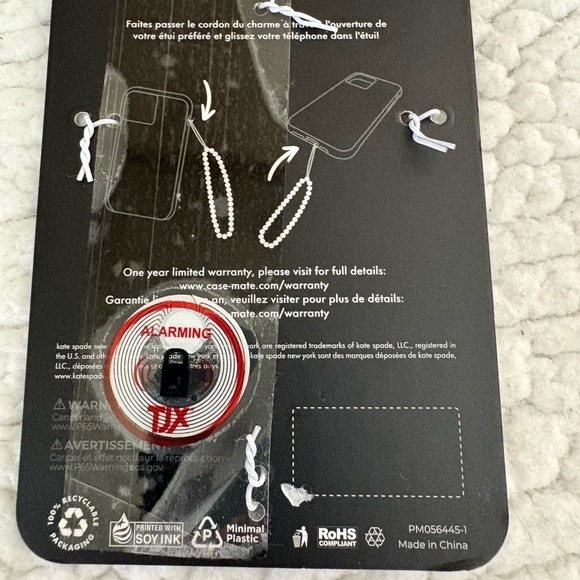 Kate Spade New Pearl and Black Beaded Phone Charm - Picture 4 of 4